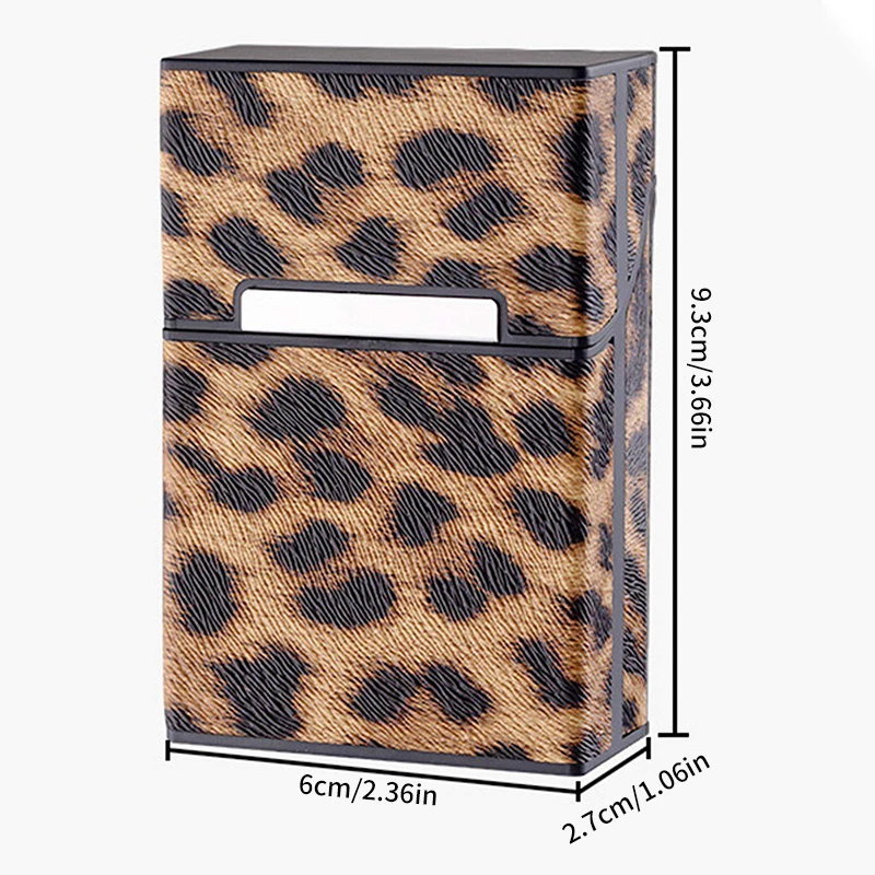 New Leopard Cigarette Case Cover Flip Cigarette Case Men Outdoor Portable Soft Cigarette Case Leather Moisture-Proof Case