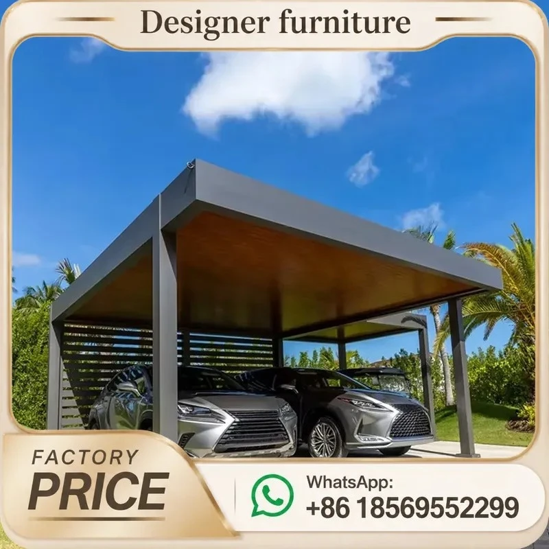 Motorized Aluminum Pergola Heavy Duty Powder Coated Weather Resistant For Outdoor Car Garage Balcony Eco Friendly