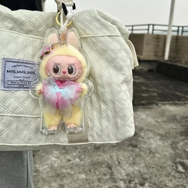For Labubu Fall in Wild Transparent Protective Case Storage for Plush Dolls Display Bag No Doll Portable Cable Organizer Box