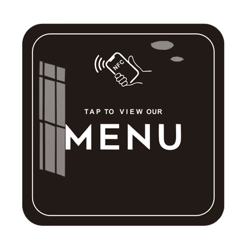 NFC plate NFC Plaque for Menu Acrylic Material Quick Link to Menu