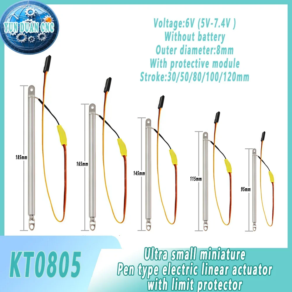 8mm Miniature Telescopic Pen Type Electric Linear Actuator 30/50/80Mm with Limit Protector 6V Maximum Load 3Kg for Smart Homes