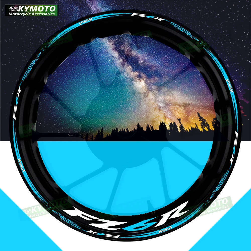 

For FZ6R FZ 6R motorcycle accessories 17 inch front and rear wheel stickers modified reflective wheel rim stickers decoration