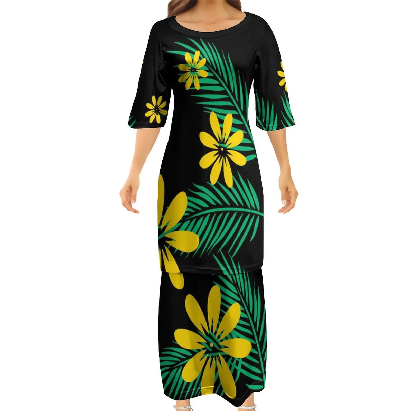 High Quality Customs Women Club Bodycon Dresses Samoan Puletasi Polynesian  Traditional Tribal New Design Dress 2 Piece Set - AliExpress 200000345