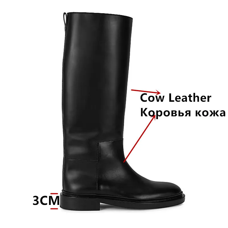 Fedonas 2024 ins Frauen kniehohe Stiefel echtes Leder hochhackige Herbst Winter warme Schuhe Frau Schnee Motorrad Stiefel Schuhe