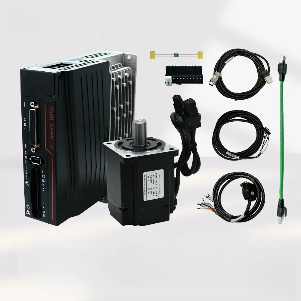 2025 Hot Sales Servo Motor Servo Motor Kit Support 5v 24v Pulse Signal Analog 0-10v Rs485 Modbus  400w 750w High Speed 3000rpm