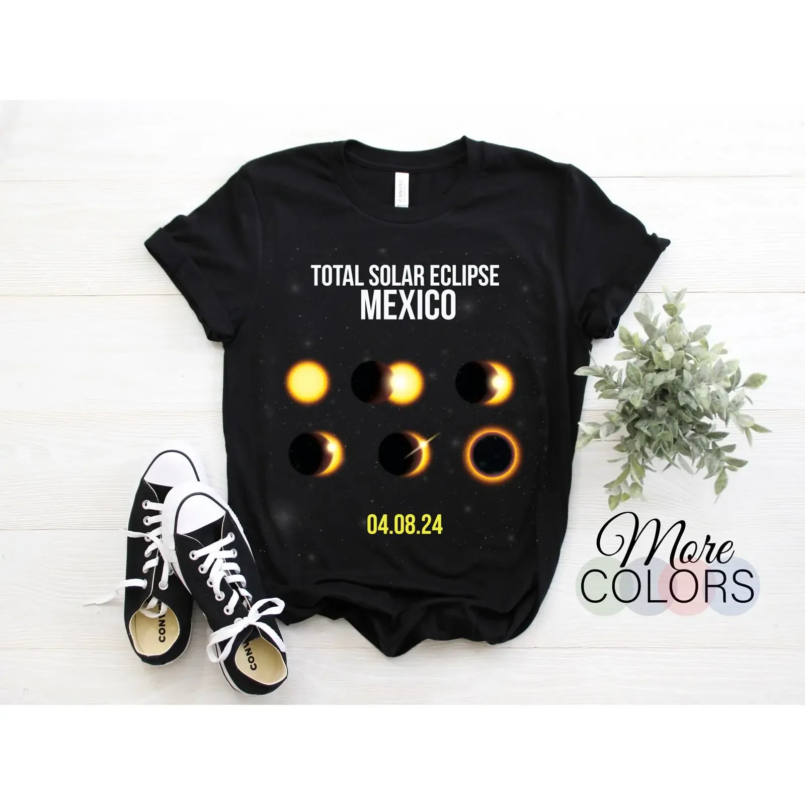 2024 Total Solar Eclipse Mexico 04 08 24 Phases T Shirt Astronomy for Friends Family North America vintage Washed Comfortable