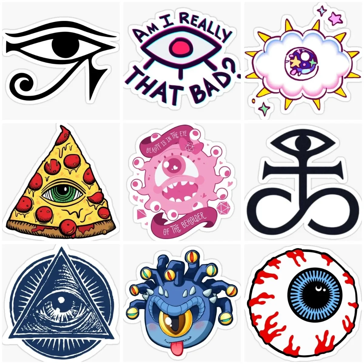 

Eyes Eyeballs Personalized Sticker Motorcycle Helmet Laptop Book Accessories Car Truck Window Wall Decal Waterproof Customizable