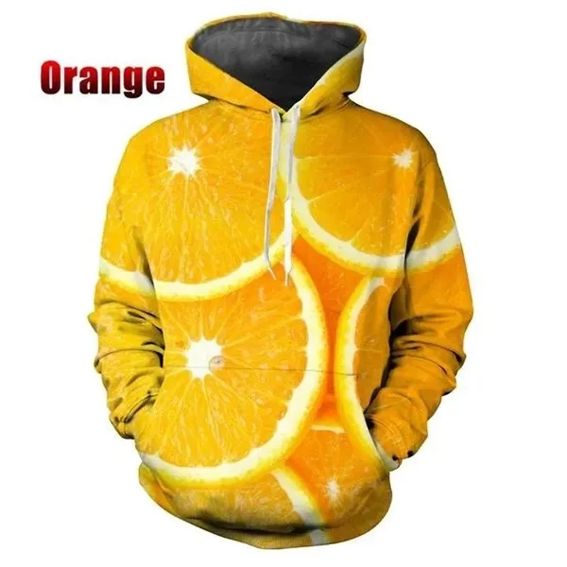 Tropical Fruits Lemon Hoodie Men 3D Avocado Kiwi Fruit Print Hoodies Womens Clothing Harajuku Fashion y2k Pullovers Hooded Hoody