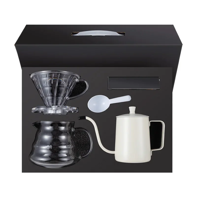 Gift hand brewed coffee pot set gift box coffee utensils filter cup 5-piece set high cost performance