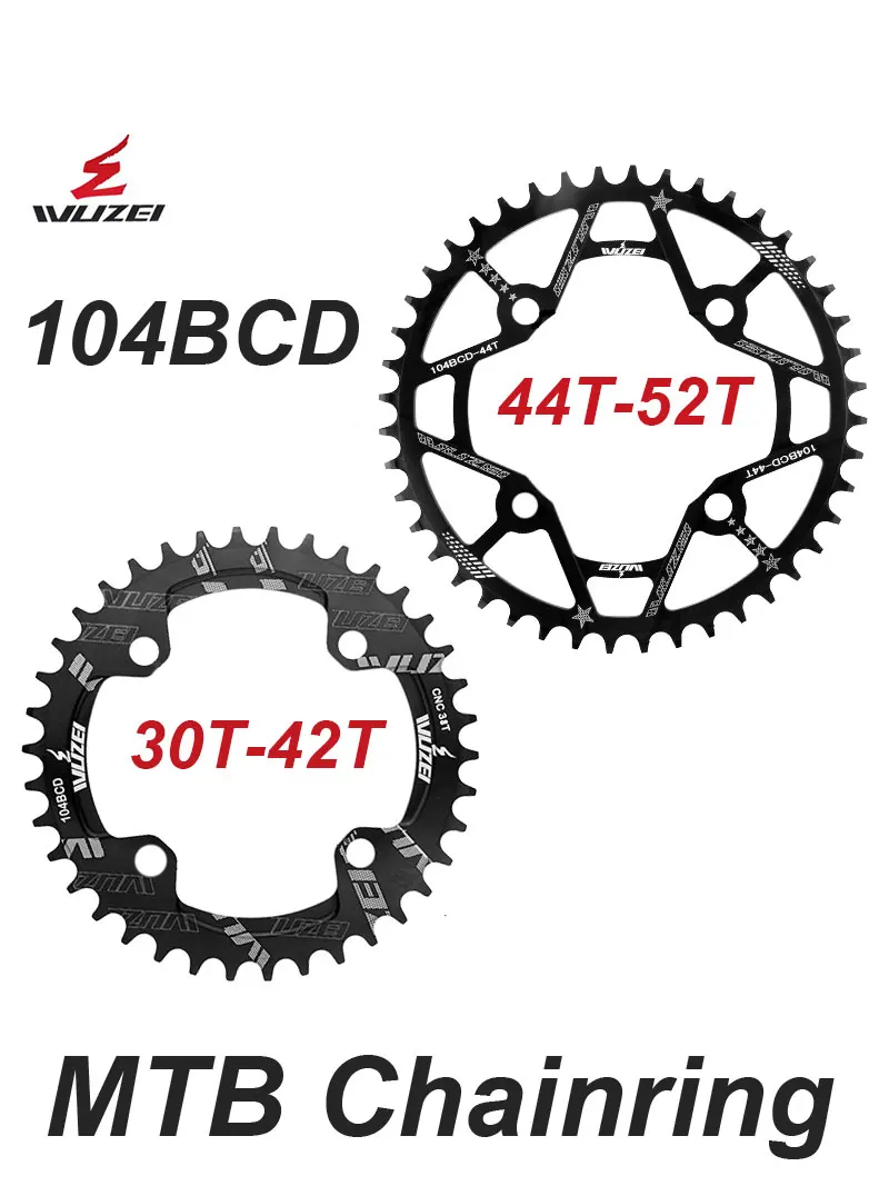 AliExpress UK WUZEI Wuzei 104BCD MTB Chainring Narrow Wide 104 BCD Crown Mountain Bike Sprocket 30 32 34 36 38 40T