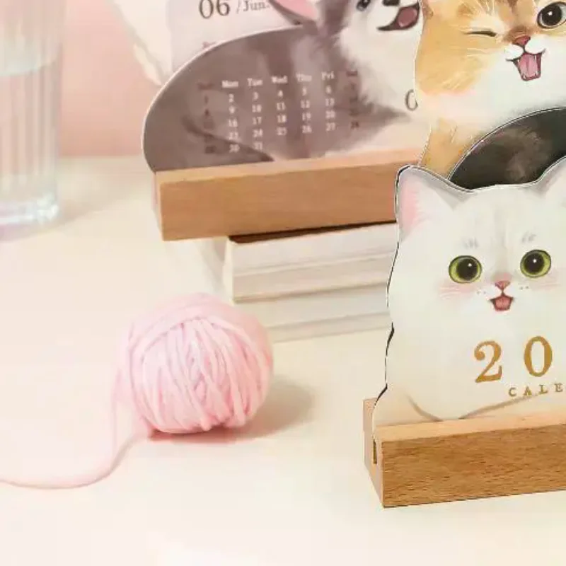 

2026 Cute Cat Dog Series Desk Calendar Table Planner Yearly Agenda Organizer Memo Notes For Home Office School Daily Scheduler