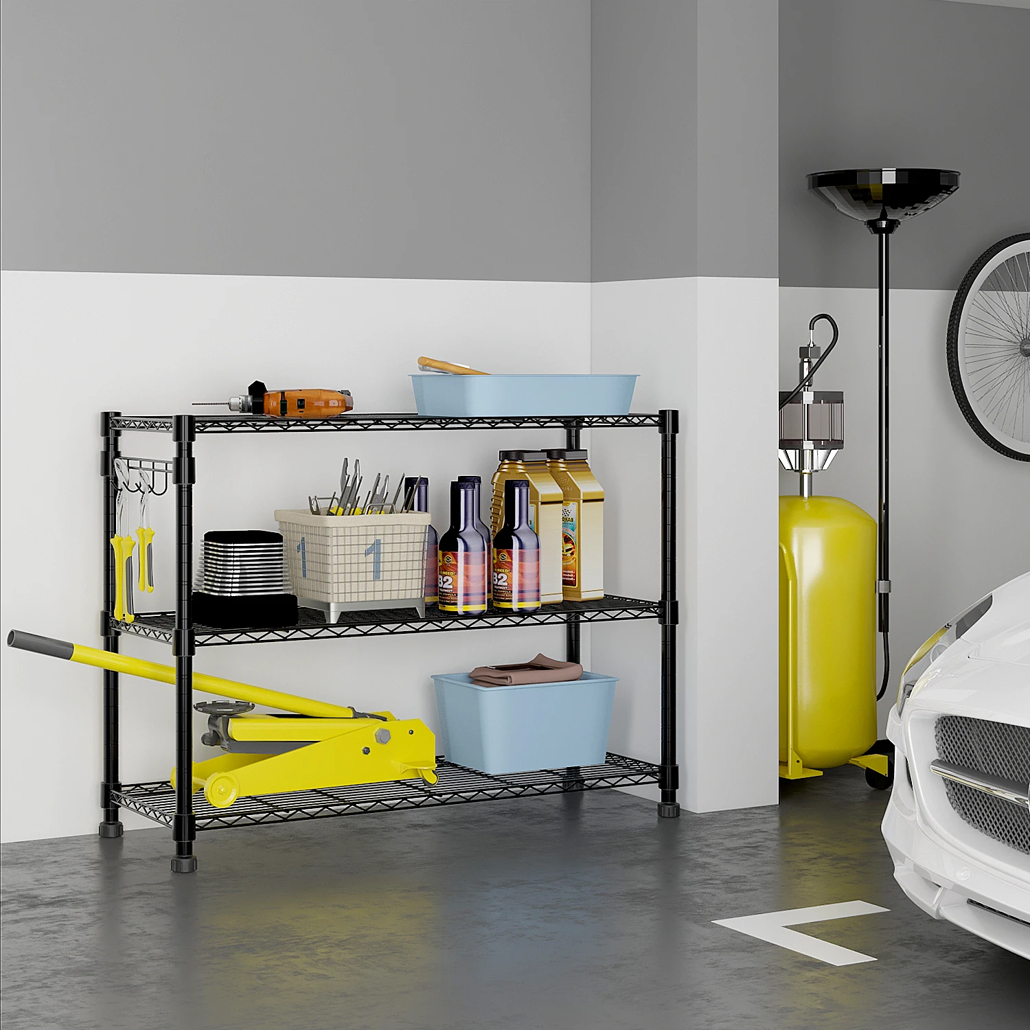 

6-ярусная стальная стеллажная система с сертификацией NSF: разборная, на колесиках