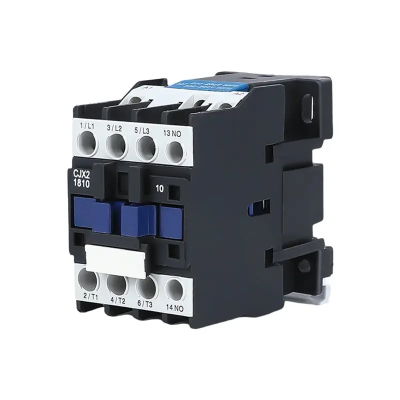 ABLK LC1 AC Contactor CJX2-1810 18A 3 Phase 3-Pole NO Coil Voltage 380V 50/60Hz Din Rail Mounted 3P+ 1NO Normal Open
