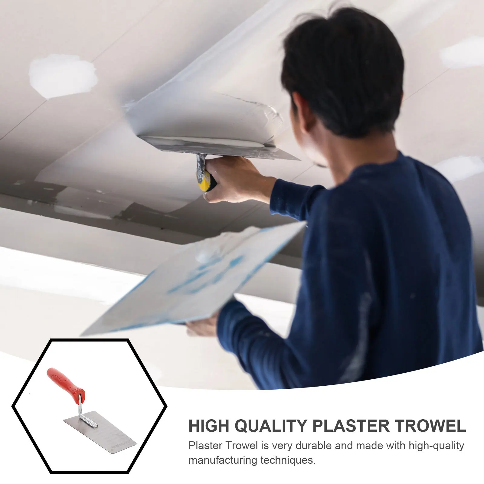 

Putty Cutter Flat Head Non-Slip Handle Durable Rust-Resistant Drywall Trowel Construction Spatula Finishing Trowel Paint Scraper