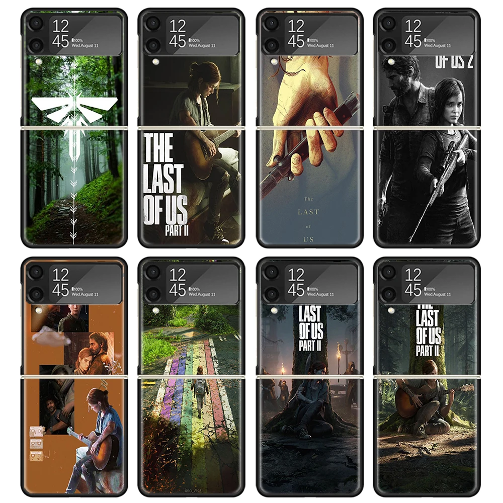 The Last of Us Game Case For Samsung Galaxy Z Flip 4 5 3 z Flip5 Flip4 5G Hard Phone Cover Flip3 Split Folding Black Plastic Coq