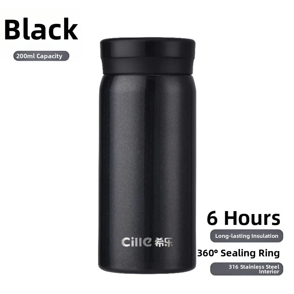 200ml Mini Thermos Cup Ultra-compact Portable Fashion Water Cup Leak-proof 316 Stainless Steel Drinkware Children Students