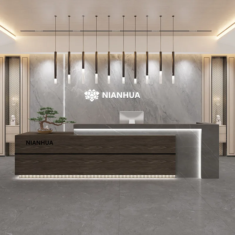 

Modern Reception Desk Luxury Nordic Simple Elegant Chic Trendy Business Space Mostrador Recepcion Oficina Muebles