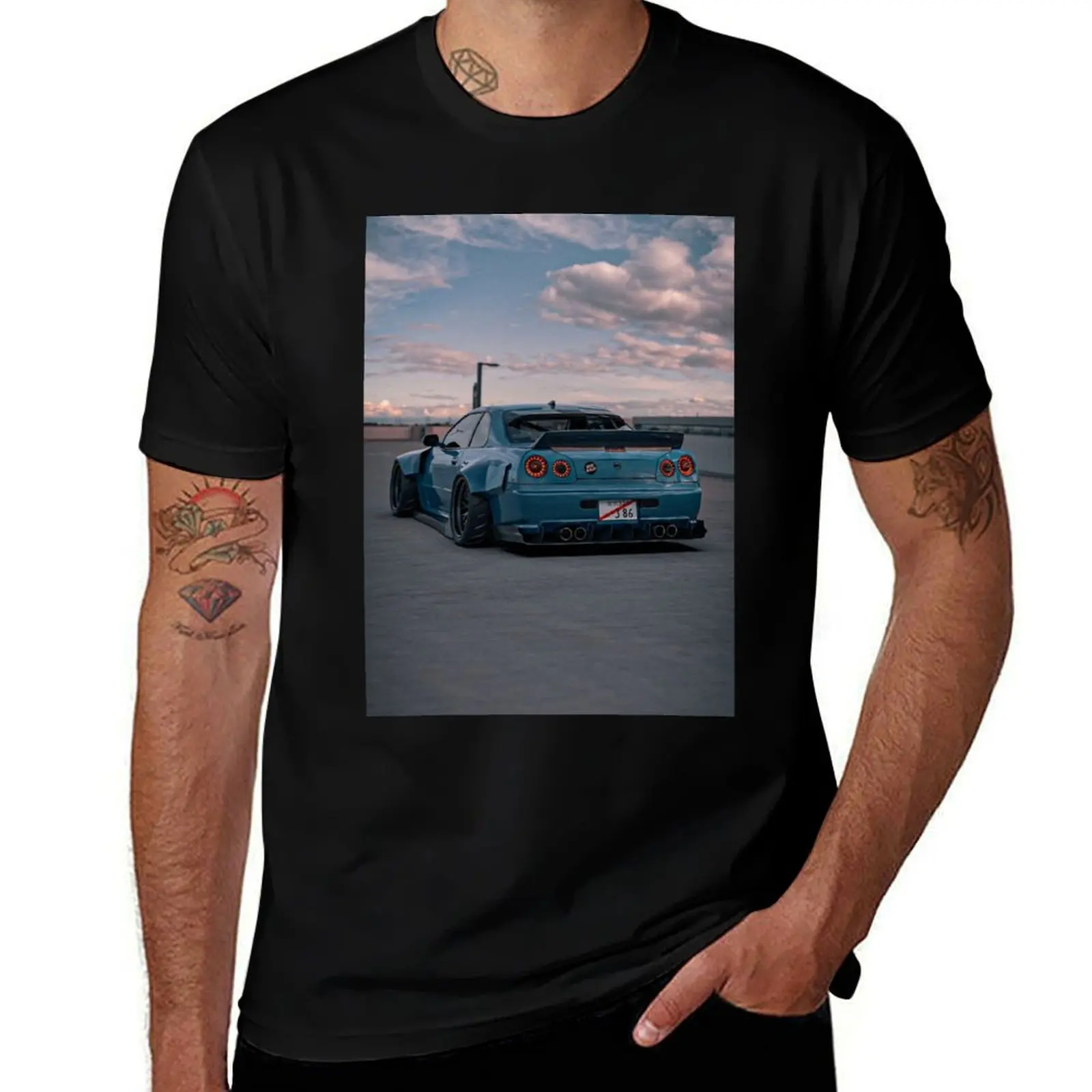 

Light blue gtr r34 T-Shirt t shirt for man t shirt for man 100 percent cotton T-Shirt