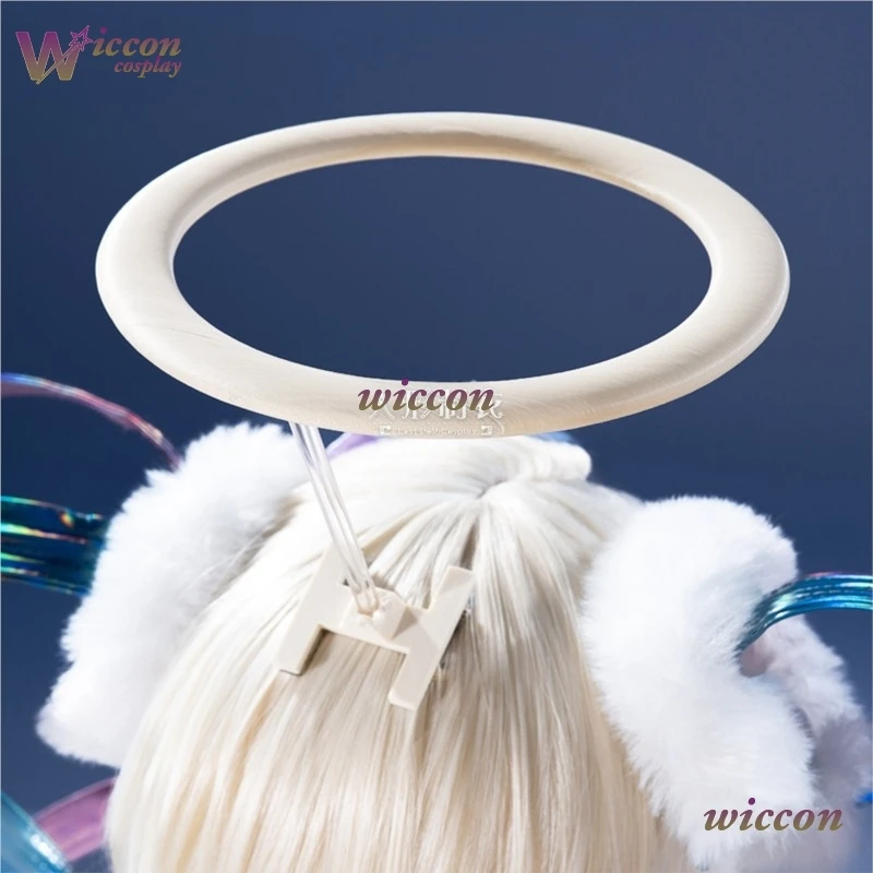 Ame Angle Cosplay Anime NEEDY GIRL OVERDOSE KAngel Cosplay Wig Rain Halo Streamer Overload Women Laser Ribbon Ponytail view 5