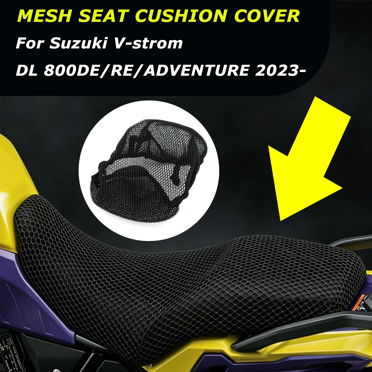 DL800DE Seat Cover Motorcycle 3D Airflow Seat Cover For Suzuki V-strom 800DE/RE/ADVENTURE 2023- Honeycomb Mesh Seat Cover