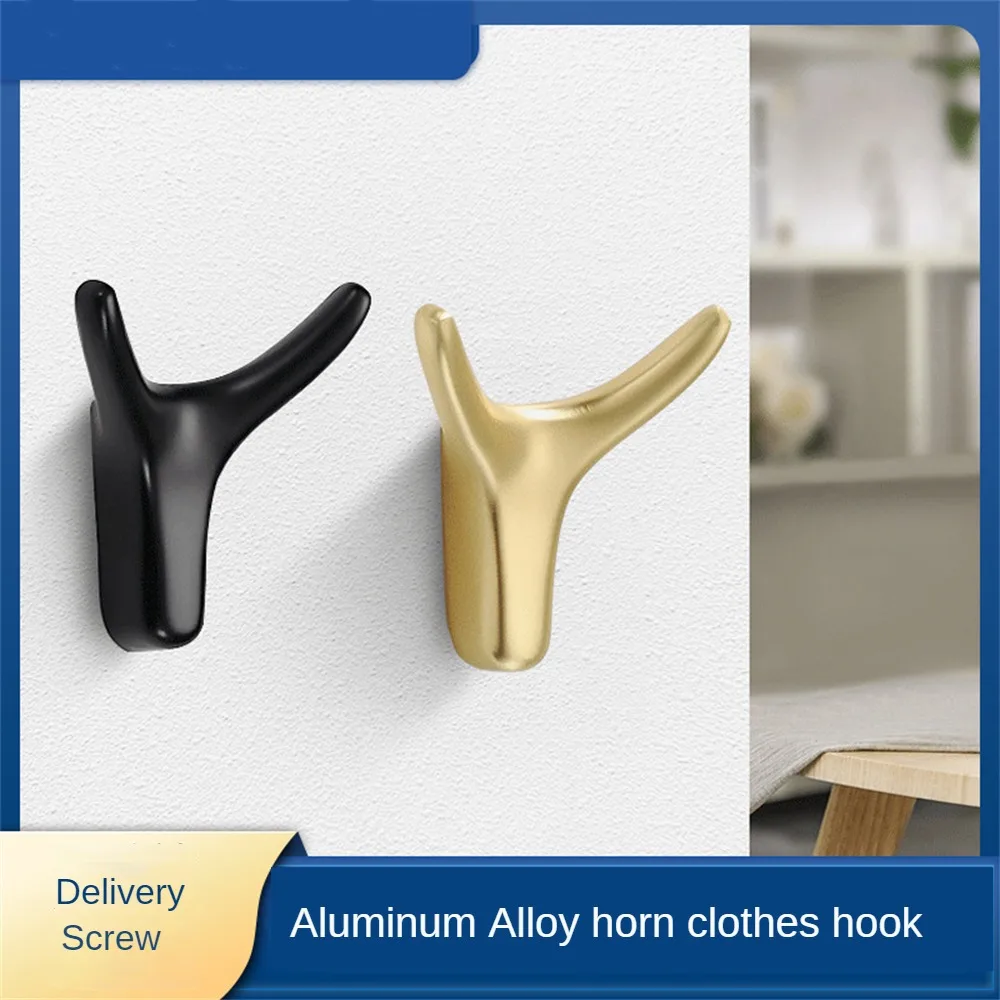 1/2/3PCS Ox Horn Creative Design Zinc Alloy Wall Mount Hook Dual Hanger Wardrobe Clothes Coat Bag Hat Hanging Bathroom Kitchen