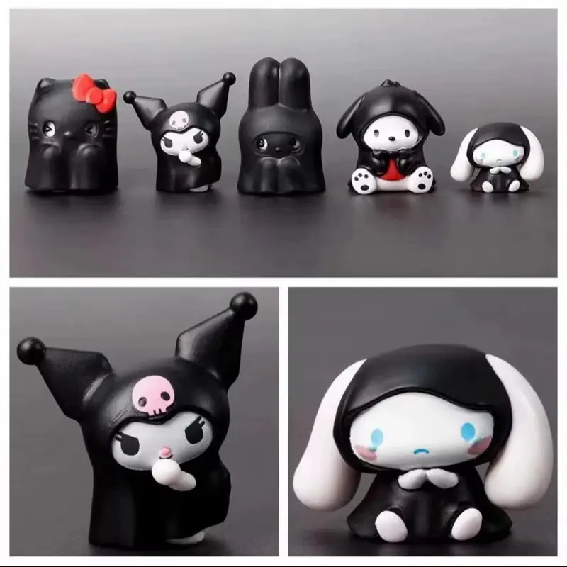 アニメフィギュアシナモロールクロミゴーストスタイルブラインドボックスミニアクションフィギュアかわいいデスクトップ装飾モデル女の子フェスティバルギフト