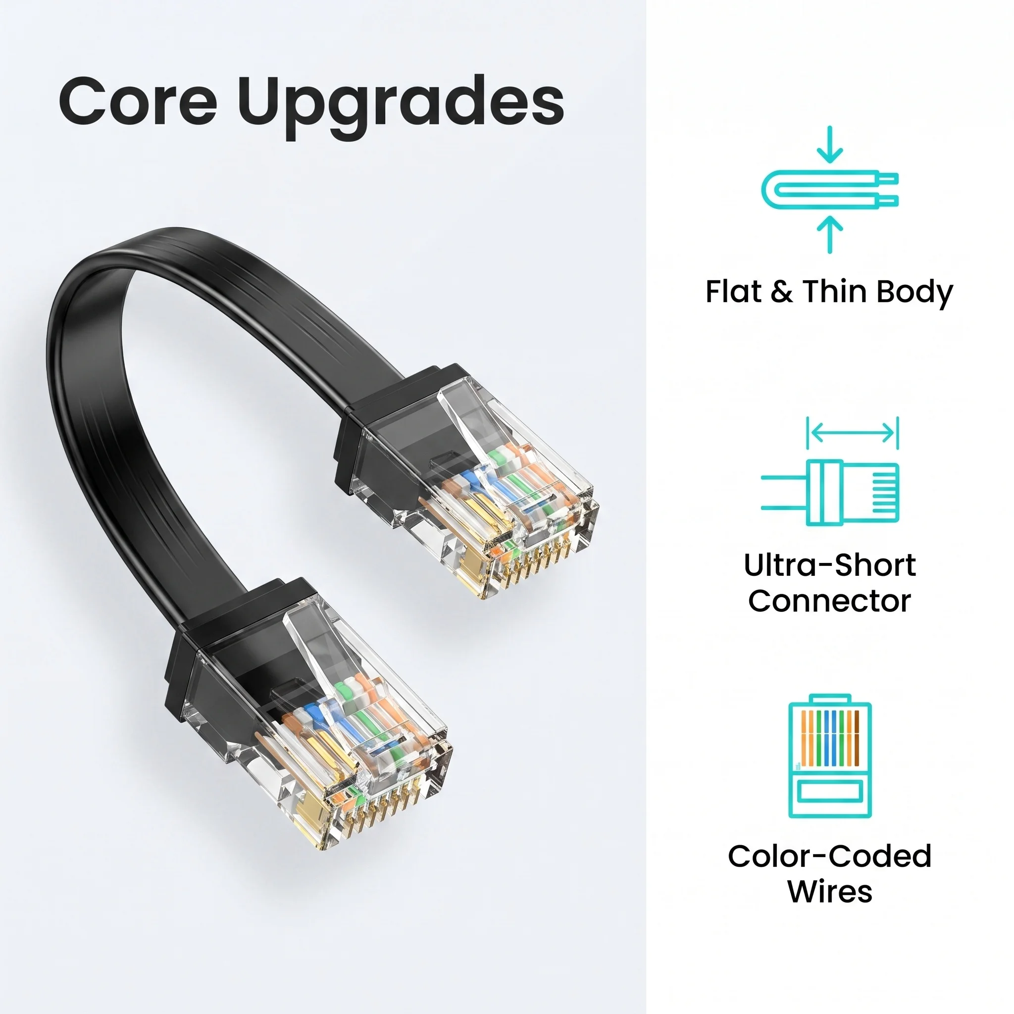 24팩 CAT6 초단축 플랫 이더넷 케이블 0.1-0. - Power Over Ethernet 리뷰 및 가격