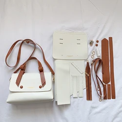 1Set Leather Handmade Stitching Handle Shoulder Bag Material Bag Accessories PU Messenger Bag DIY No Punching Leather Make Tool