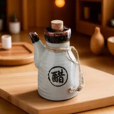 

Fine Craftsmanship Ceramic Sauce Bottle Kitchen Oil Pot for Restaurant Or Home Cooking Sturdy Heat Resistant Material