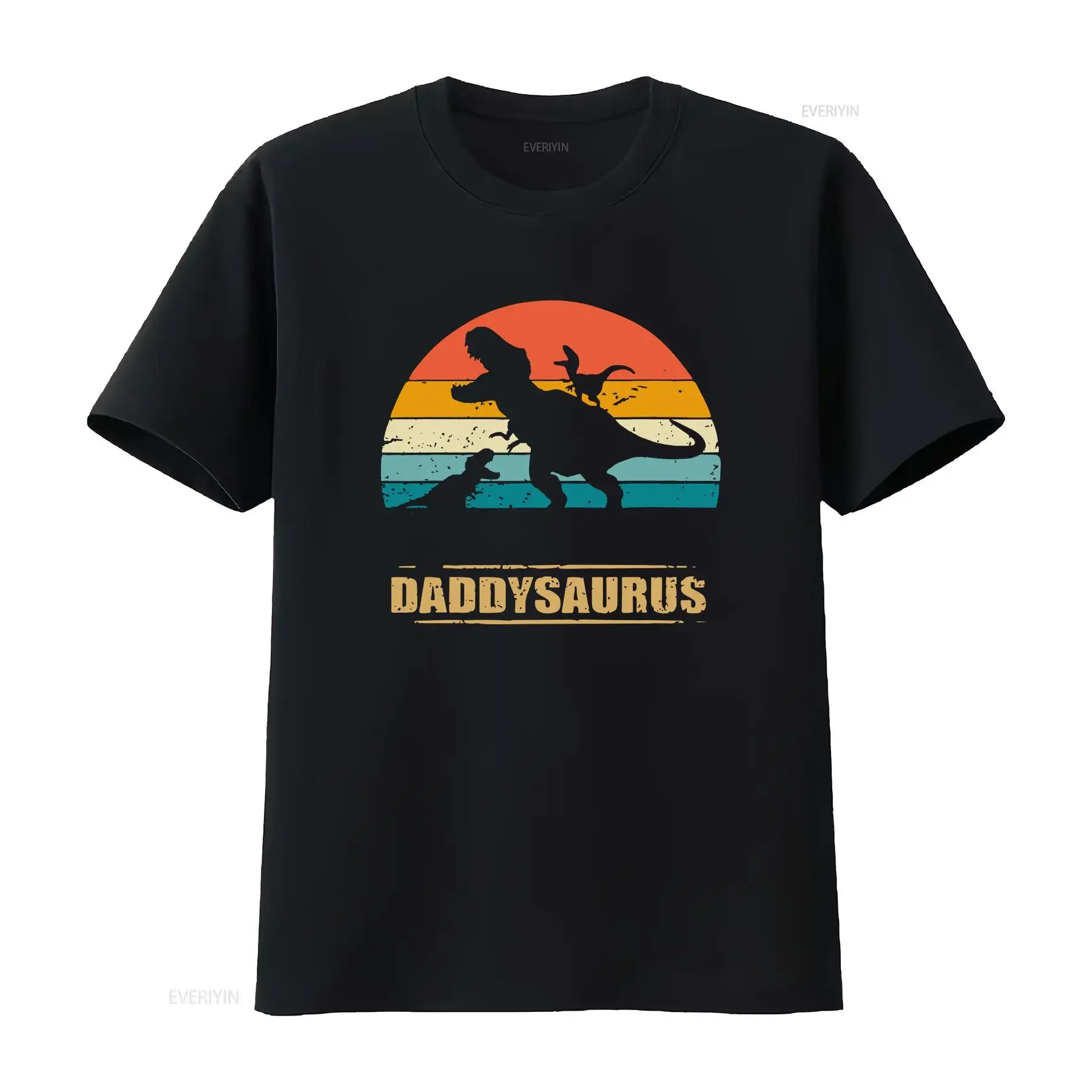 Daddy Saurus T Shirt Fathers Day Dinasaur Dad For Top vintage Washed streetwear Stretched Breathable Casual fashion Slightly