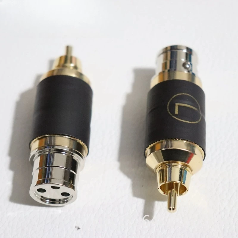 All Copper Shell Lotus Circular Balanced Male and Female RCA to XLR Canon Adapter