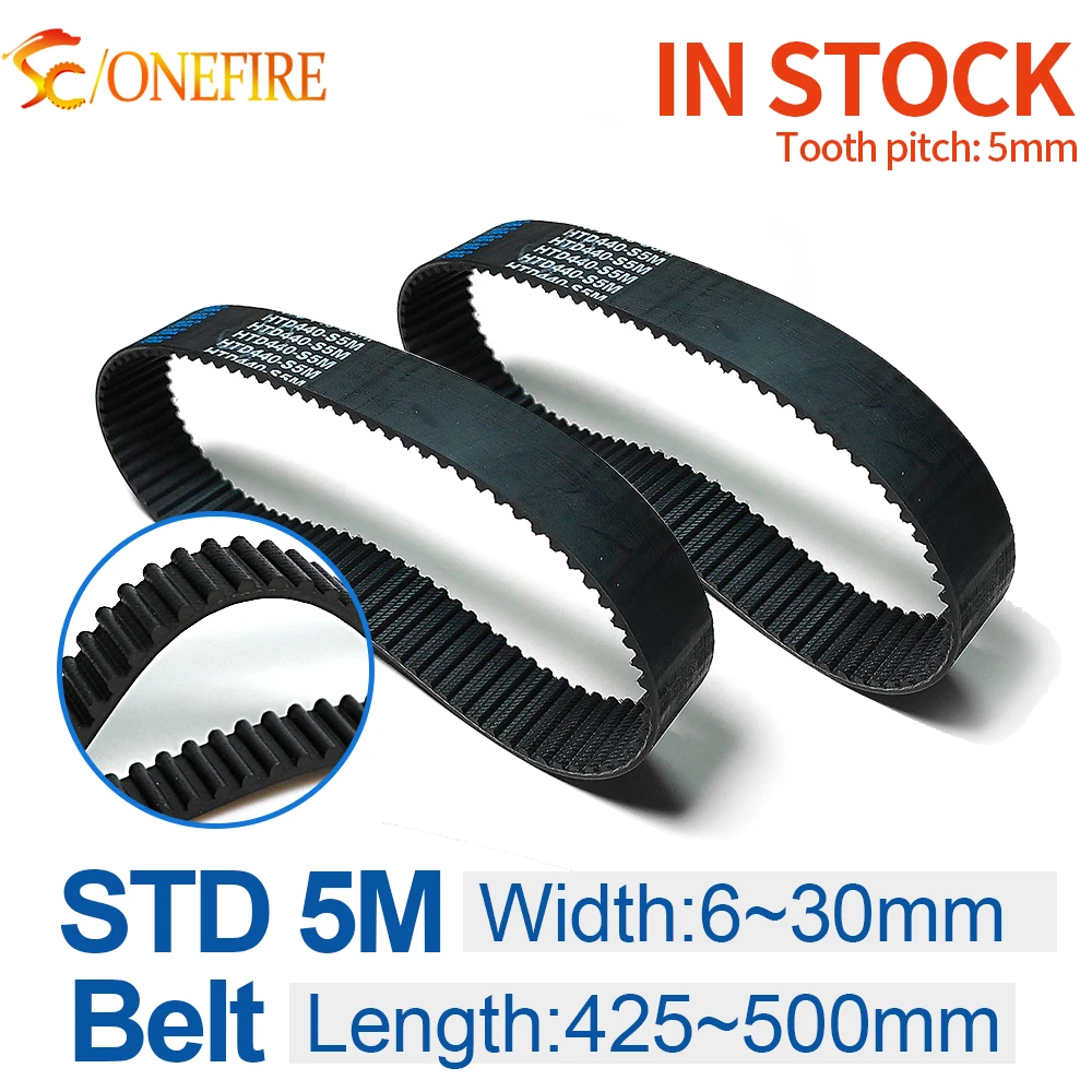 STS S5M Rubber Timing Belt Length 425 430 435 440 445 450 455 475 490 500mm Width 6/7/9/10/12/15/20/25mm Toothed Belt