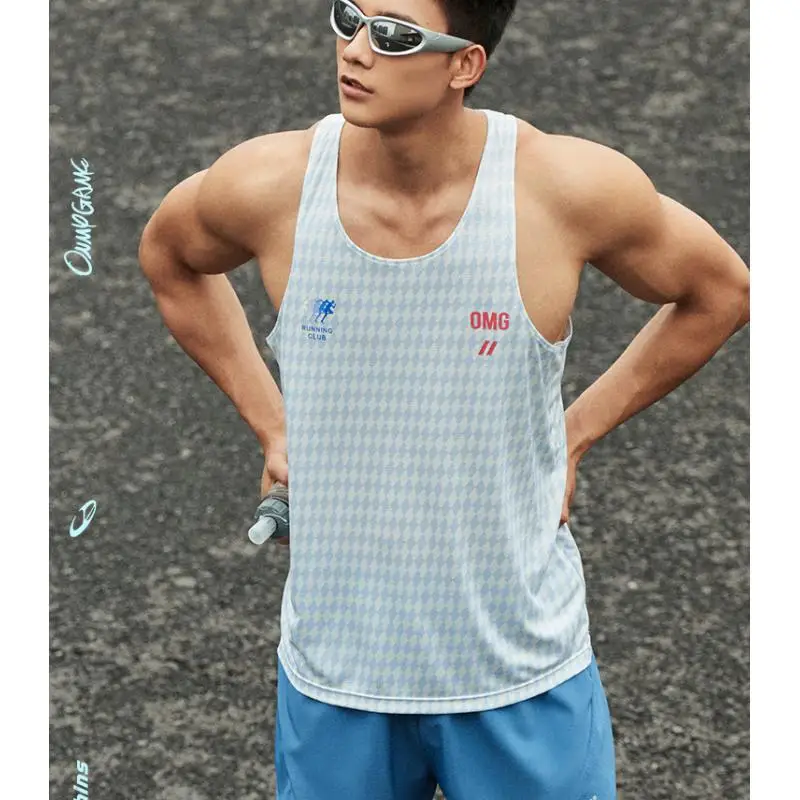 Vest Sports Running Men's Training Clothes Printed Moisture-wicking Breathable Hiking Lightweight