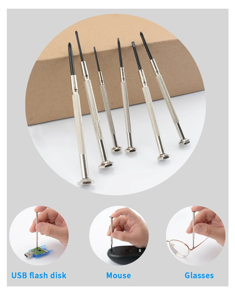 Präzisions-Schraubendreher-Set, Korrosionsbeständigkeit, rostfrei, Haltbarkeit, Ausrüstung, Reparatur-Werkzeug-Set für Uhren, Brillen – Detail 7