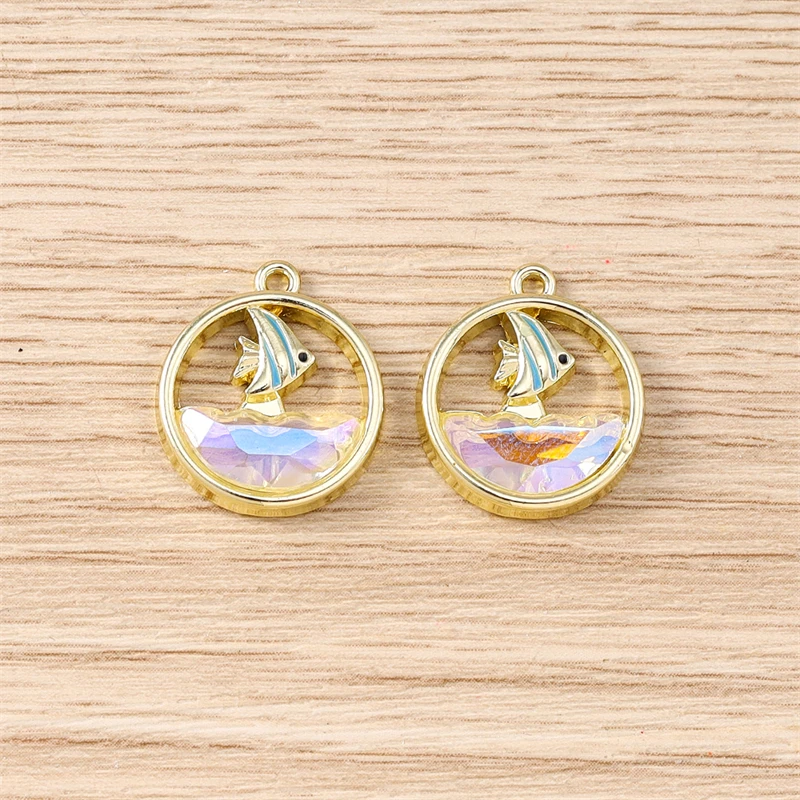 5 Stück 16 x 18 mm niedliche blaue Meeres-Ozean-Fisch-Charms-Anhänger für Schmuckherstellung, Halsketten, Ohrringe, Armbänder, Zubehör, DY-Handwerk, Geschenk – Detail 4