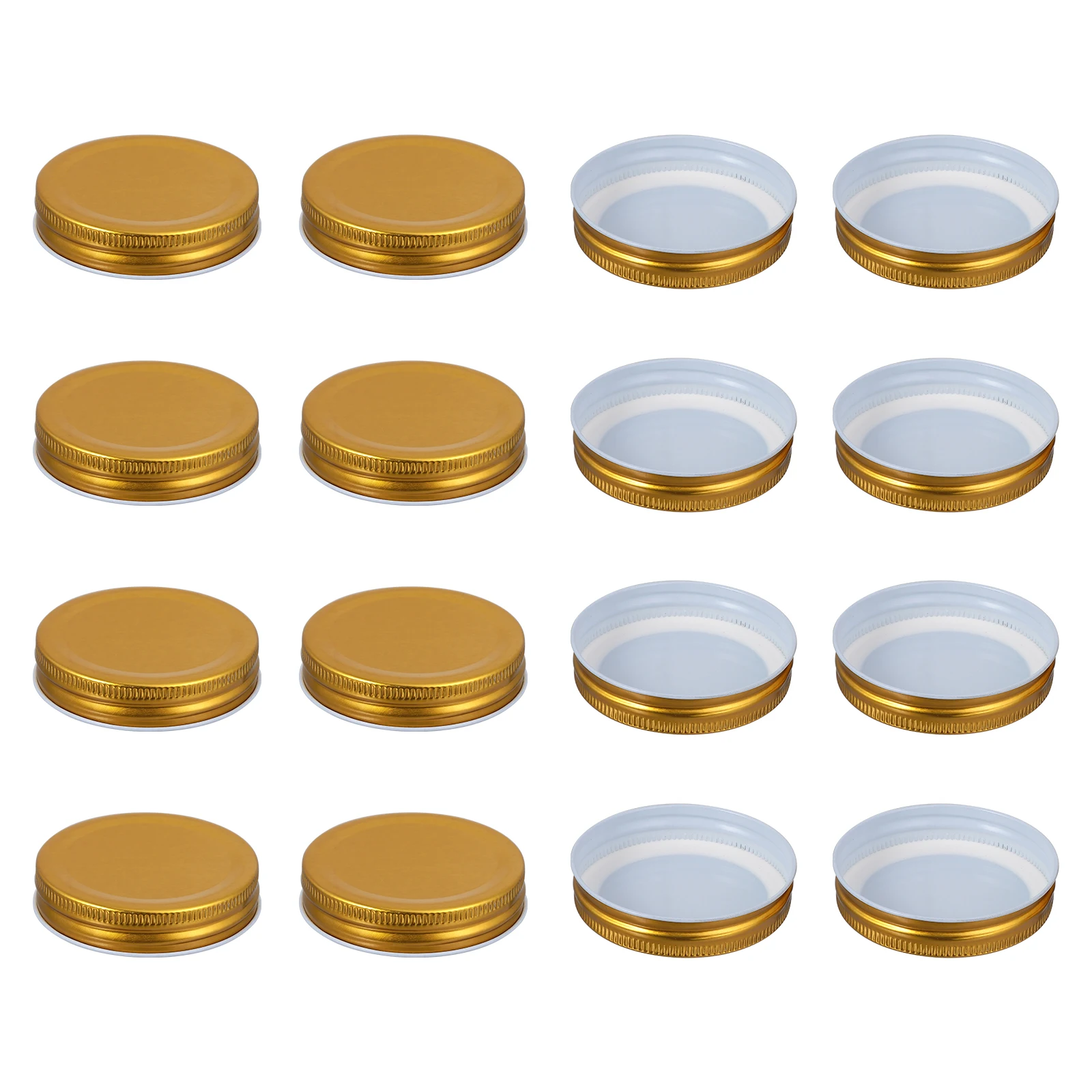 

16 Pcs Tinplate Cover Exquisite Workmanship Lids Mouth Canning Jar Easy to Unscrew Silver Covers