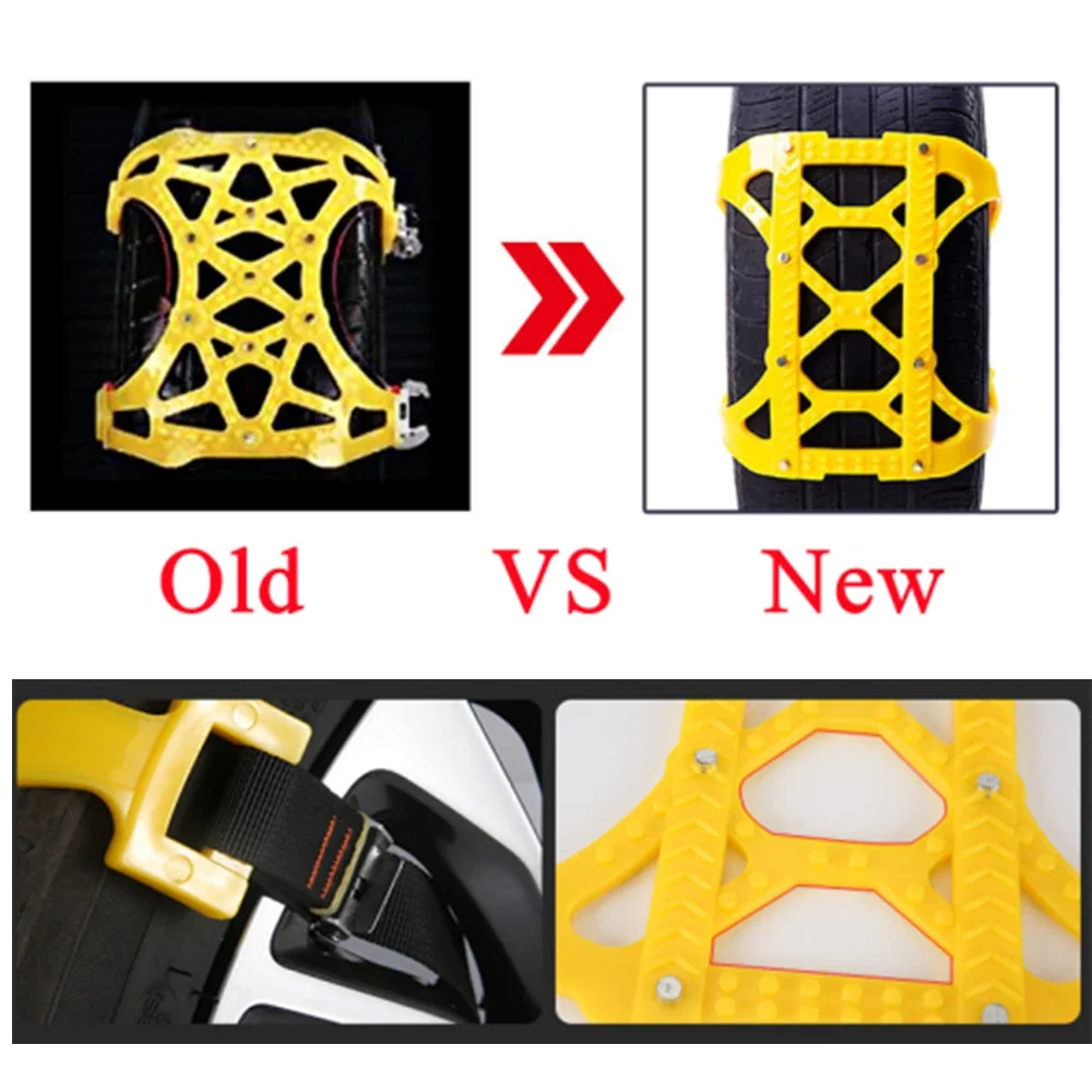 6PCS Urethane Plastic Anti Slip Snow Chains Tire Belts For Car Winter Emergency Replacement Accessories