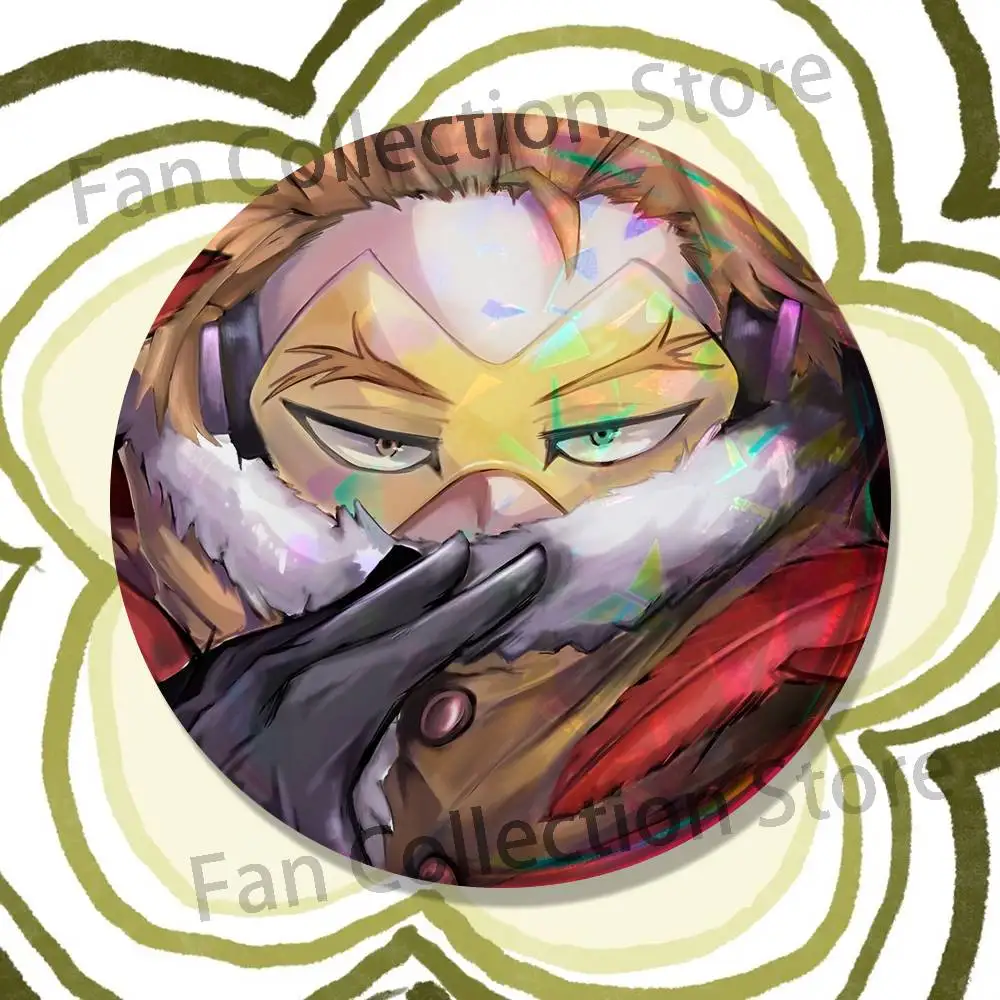 My H-Hero Anime Hawks Emaille-Pins, lustige Cartoon-Figuren, Abzeichen, Modeschmuck, Accessoires, runde Snap-in-Brosche für den Rucksack – Detail 5