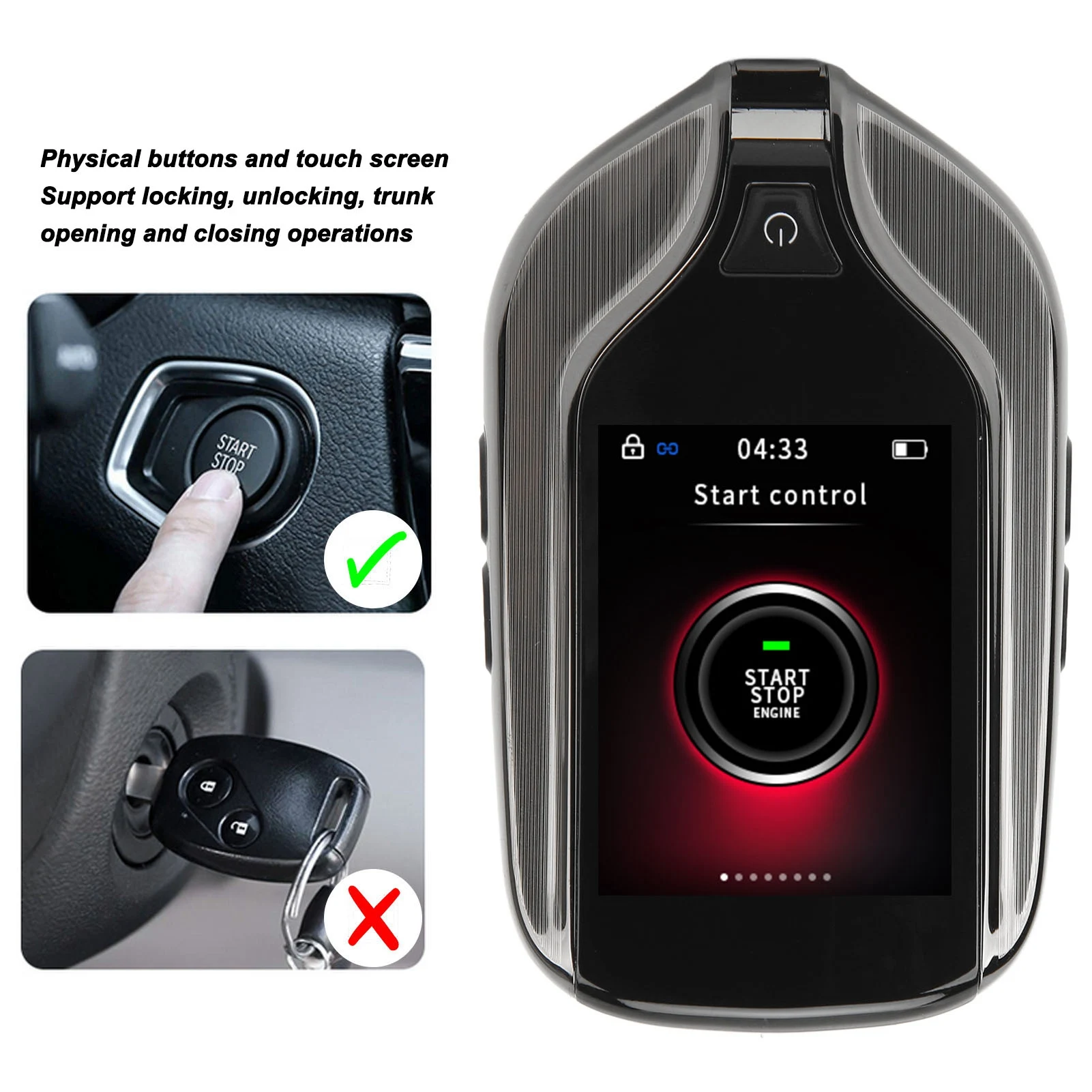MA‑100 LCD  Smart Key Remote Keyless Entry for All Start Stop Engine Button  Smart Remote Car Key