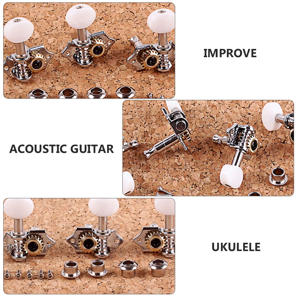 

Ukulele Tuner Peg Guitar Tuning Machine Heads Musical Instrument Metal Pegs Parts