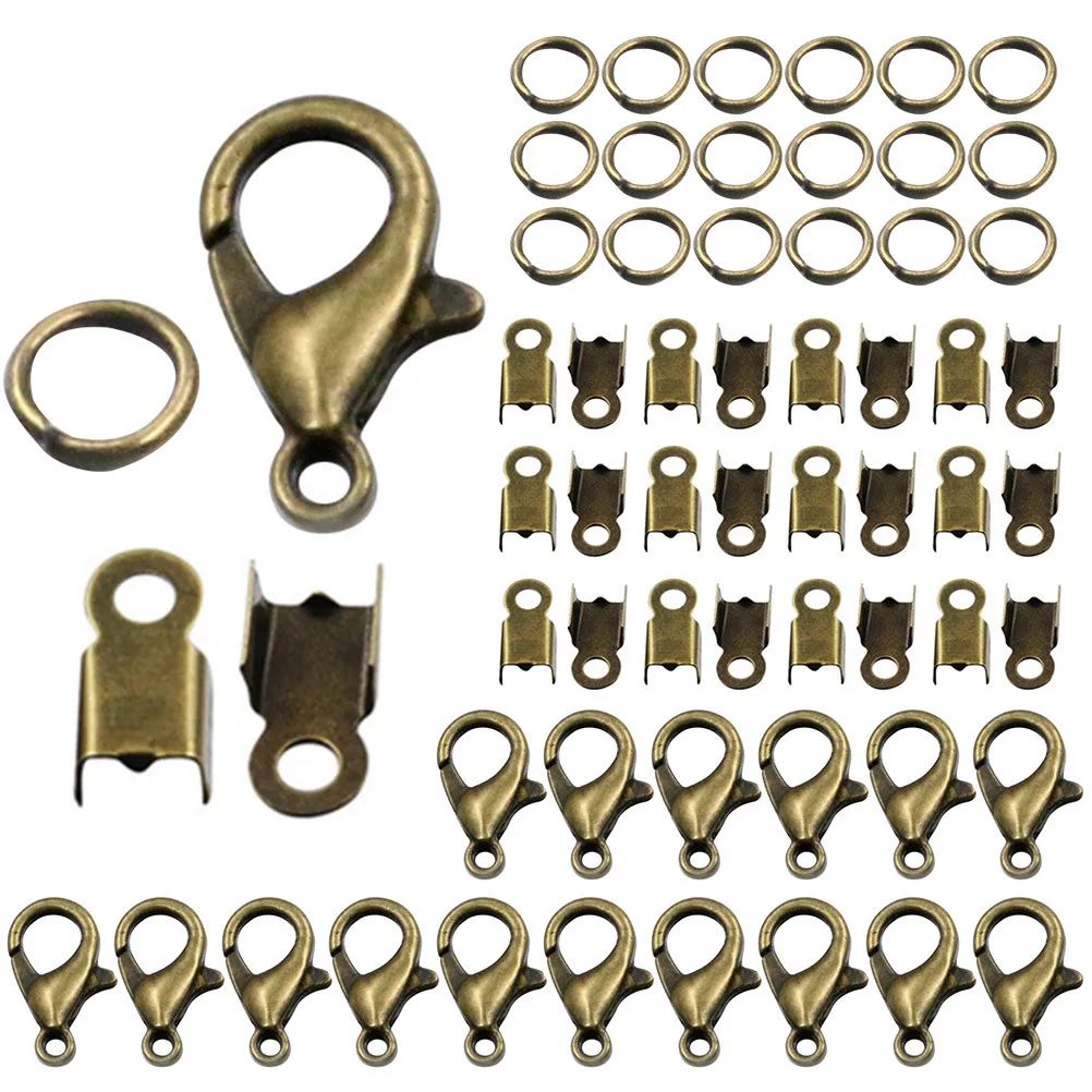 1Set Jewelry Findings Set Versatile DIY Components for Necklace Bracelet Repair Lobster Clasps Jump Rings Assembly Tools