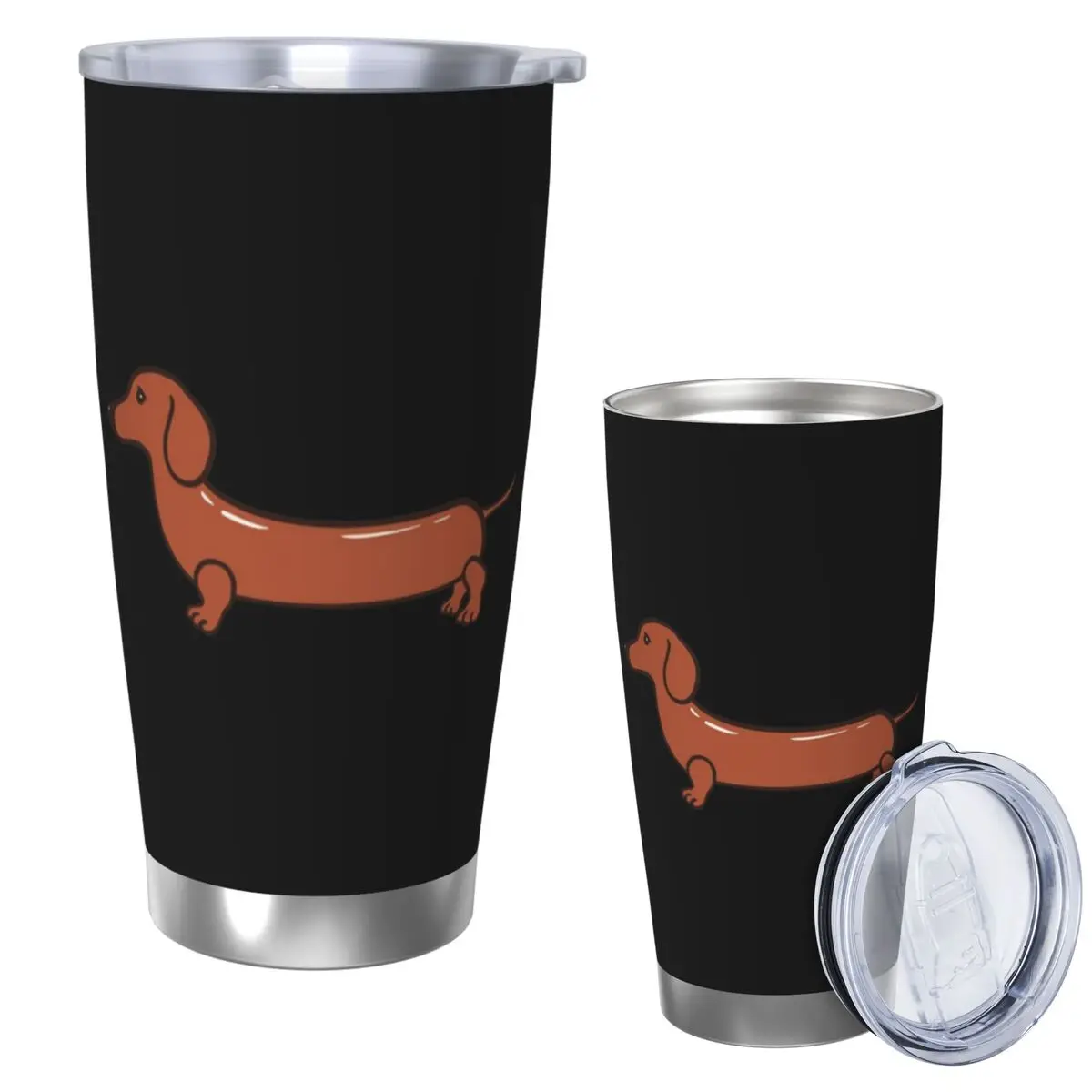 

Sausage Dog Puppy Funny Dachshund Stainless Steel Tumbler Vacuum Insulated Mugs Thermal Cold Bottle Straws With Lid 20oz