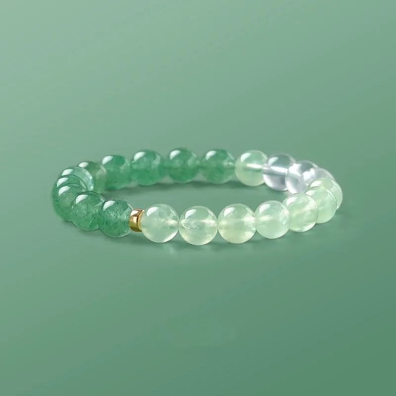 Natural Healing Stackable Elastic Grape Stone Bangle Green Strawberry Quartz Beaded Bracelet Accessories  Yoga Women Jewelry