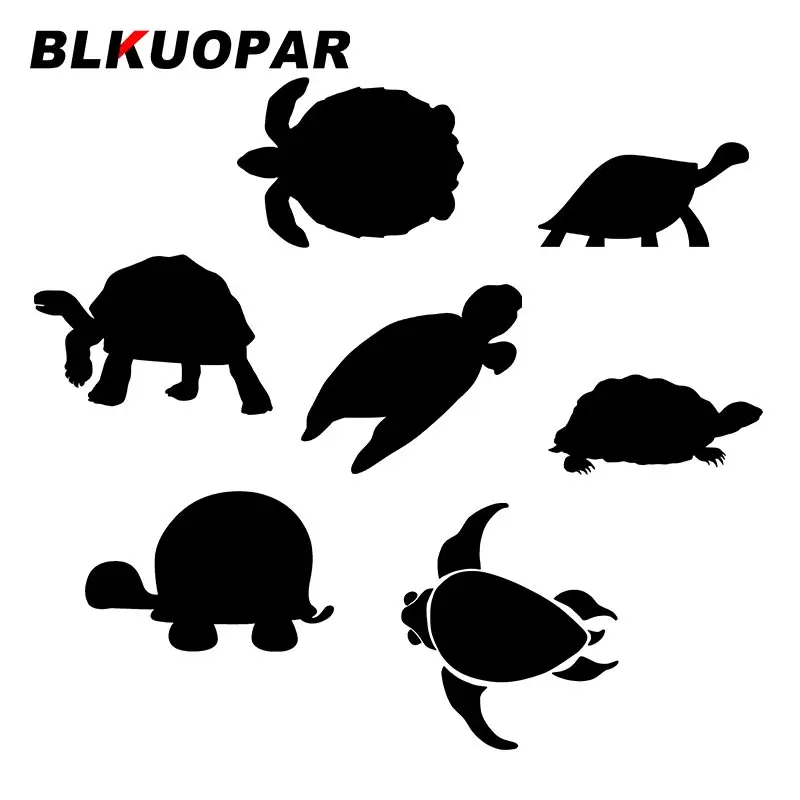 BLKUOPAR For Sea Turtle Silhouette Car Stickers Waterproof Simple Decals Scratch-Proof Refrigerator Helmet Decor Car Styling