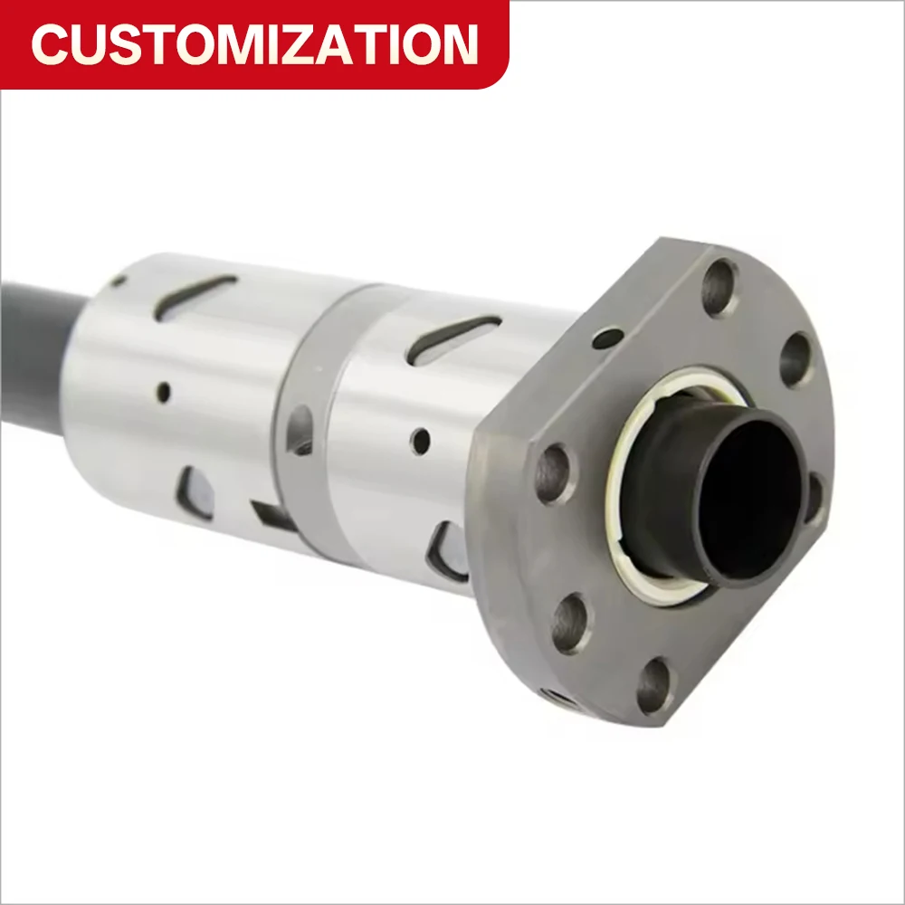 Custom heavy-duty DUF4012 ball screw, 40 mm diameter, 12 mm lead, 1000 mm length; for CNC machine tool spindles and injection