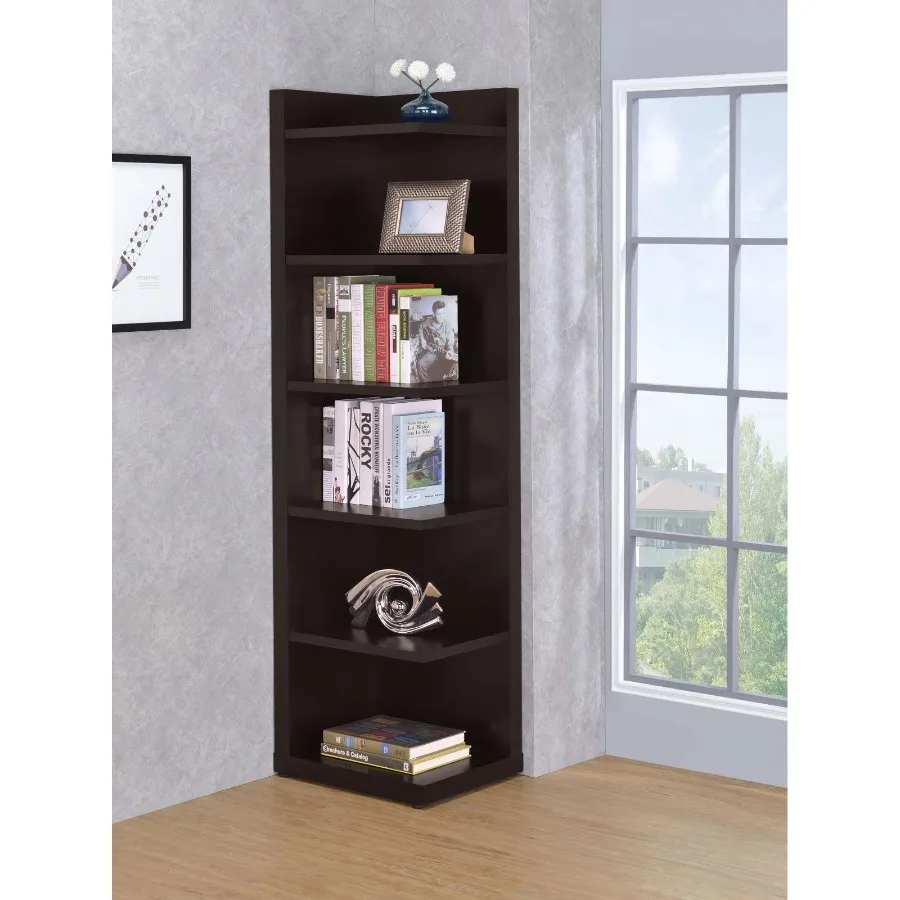 

Cappuccino 6tier Corner Bookcase