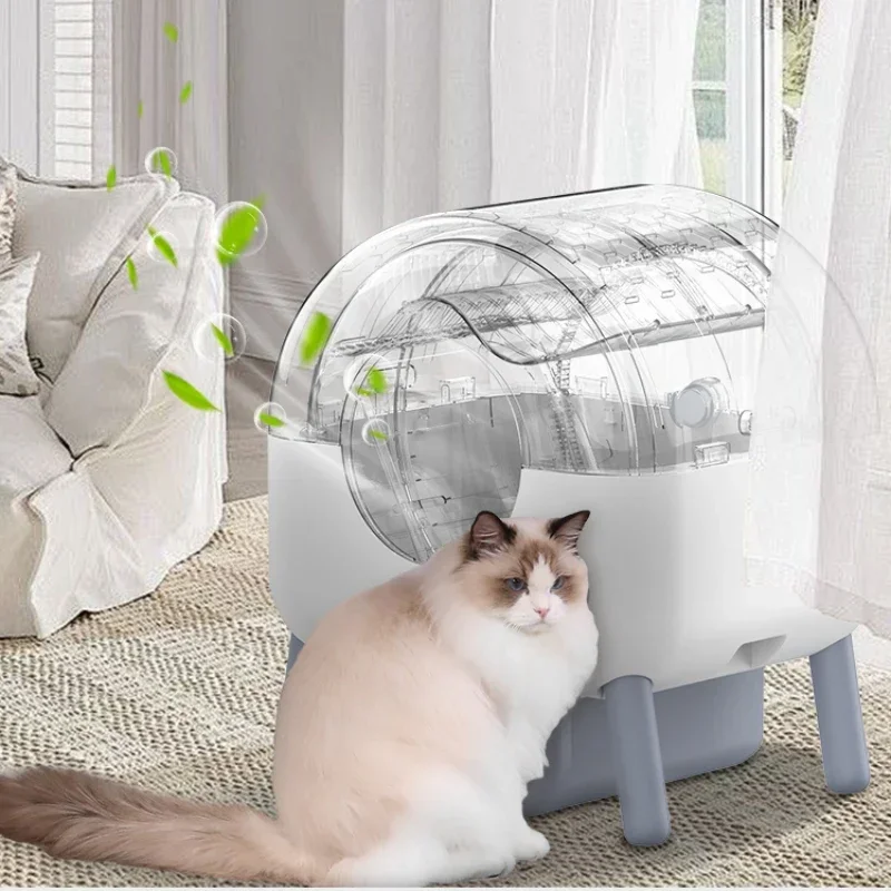 صندوق نفايات القطط الذكي مرحاض القطط المتضخم ماكينة نفايات القطط الأوتوماتيكية صندوق نفايات التنظيف الذاتي مرحاض Rascador Para Gato #5