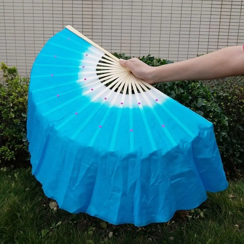 

26cm Bamboo Chinese Short Bellydance Fan Children 10 Styles Bamboo Fans 10cm Half Circle Silk Hand Dye Adults Fan