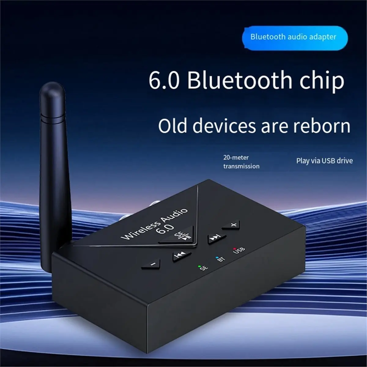 11·11COUPON Audio Adapter Bluetooth 6.0 SE Mode 3.5mm AUX/USB-C Wireless Stereo Receiver Transmitter Connect Two Devices