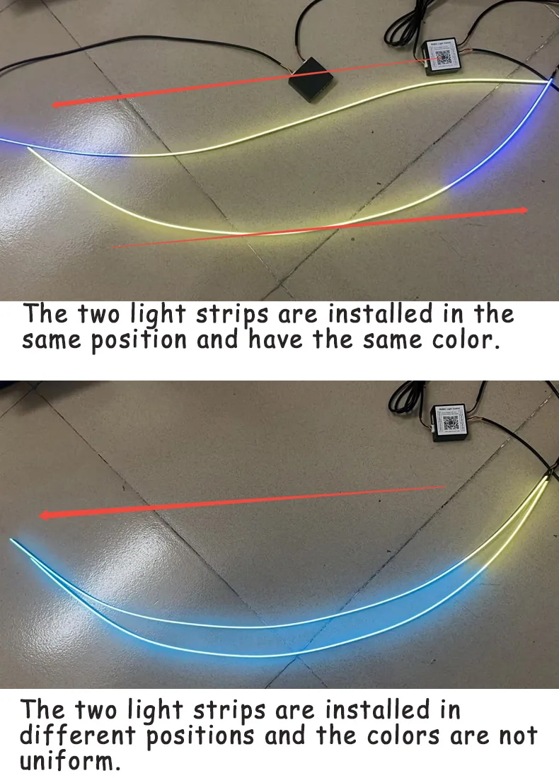 14/18 in 1 LED Acryl Auto Umgebungslicht RGB 64 213 Farbe Symphonie Acryl APP Streamer Atmosphäre Lampe Kit Eine Zone Dual Zone – Detail 31